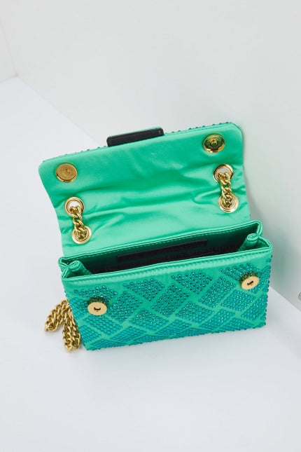 KURT GEIGER LONDON FABRIC MINI KENSINGTON en color VERDE (4)