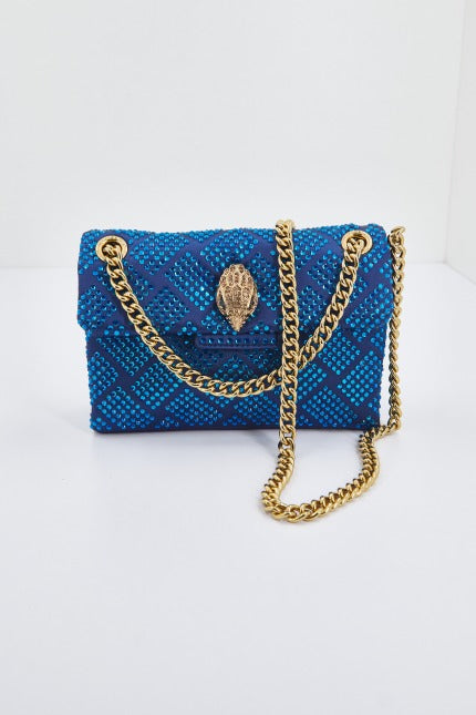 KURT GEIGER LONDON FABRIC MINI KENSINGTON en color AZUL (1)