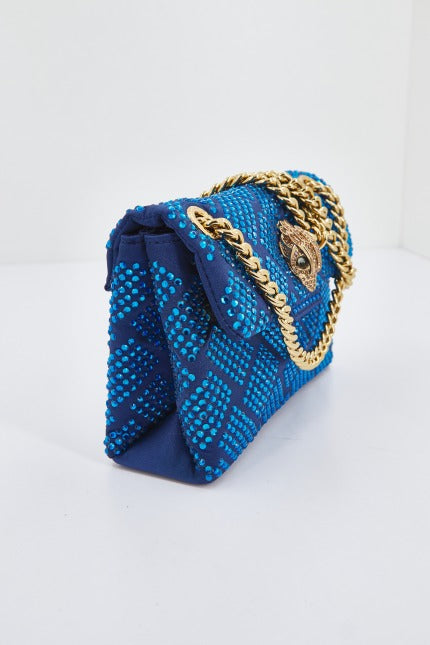 KURT GEIGER LONDON FABRIC MINI KENSINGTON en color AZUL (2)