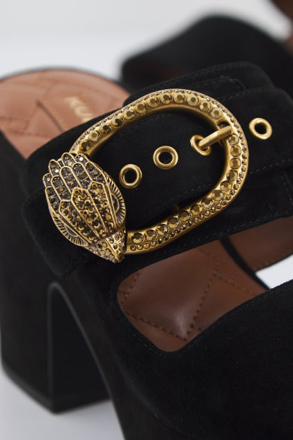 KURT GEIGER LONDON MAYFAIR PLATFORM SANDAL en color NEGRO (4)