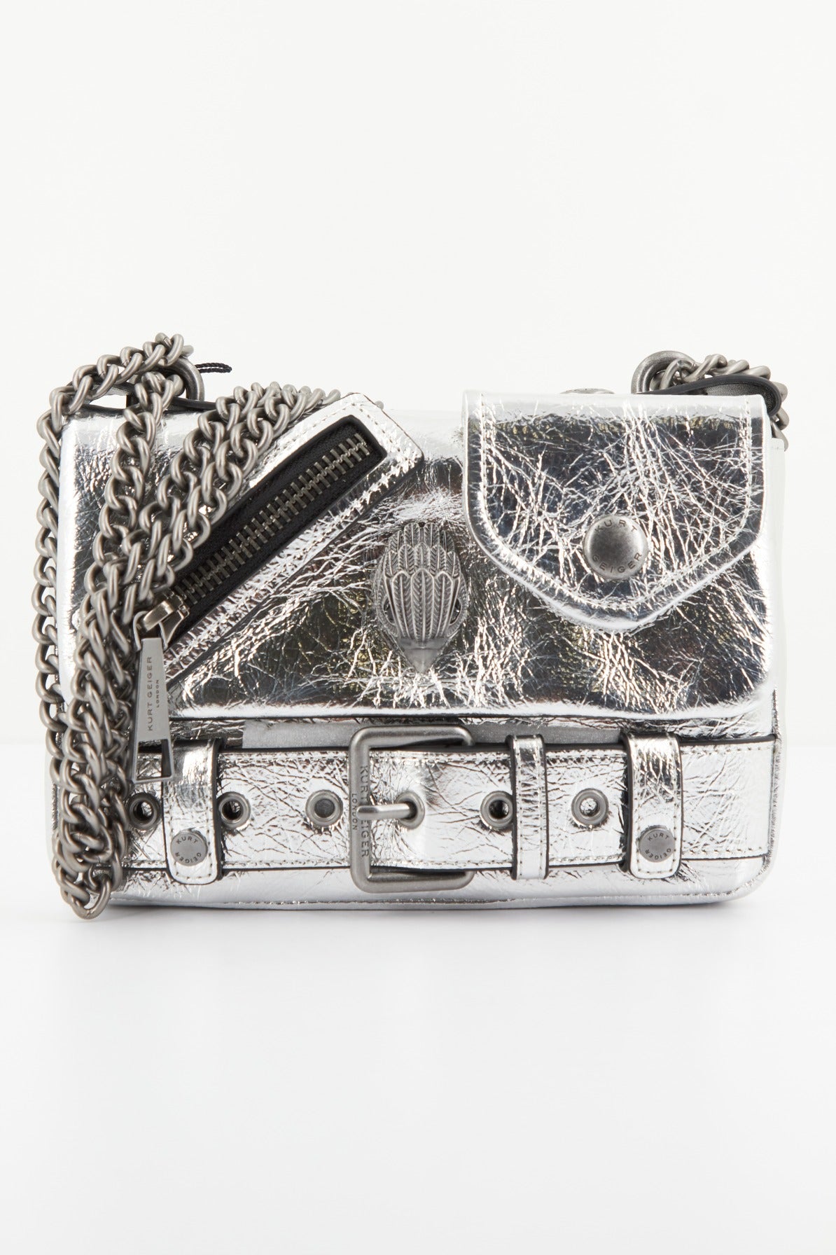 KURT GEIGER LONDON HACKNEY SM BAG en color PLATA (2)