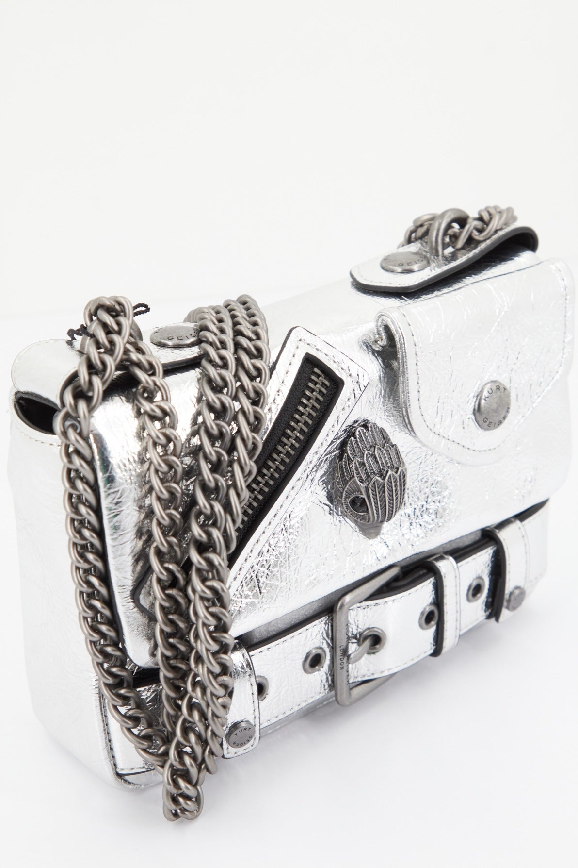 KURT GEIGER LONDON HACKNEY SM BAG en color PLATA (3)
