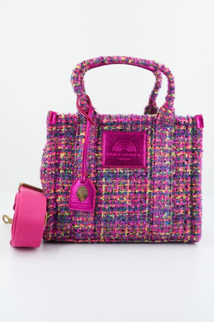 KURT GEIGER LONDON TWEED MINI SOUTHBANK en color ROSA (1)