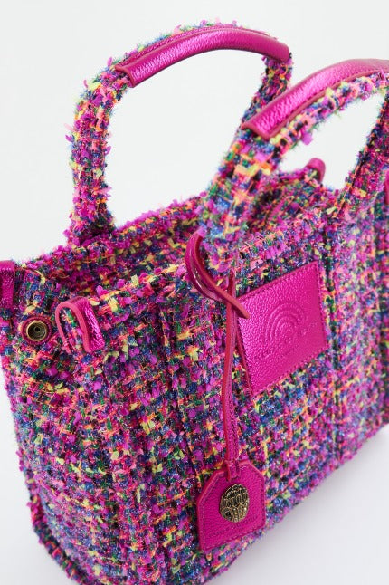 KURT GEIGER LONDON TWEED MINI SOUTHBANK en color ROSA (3)