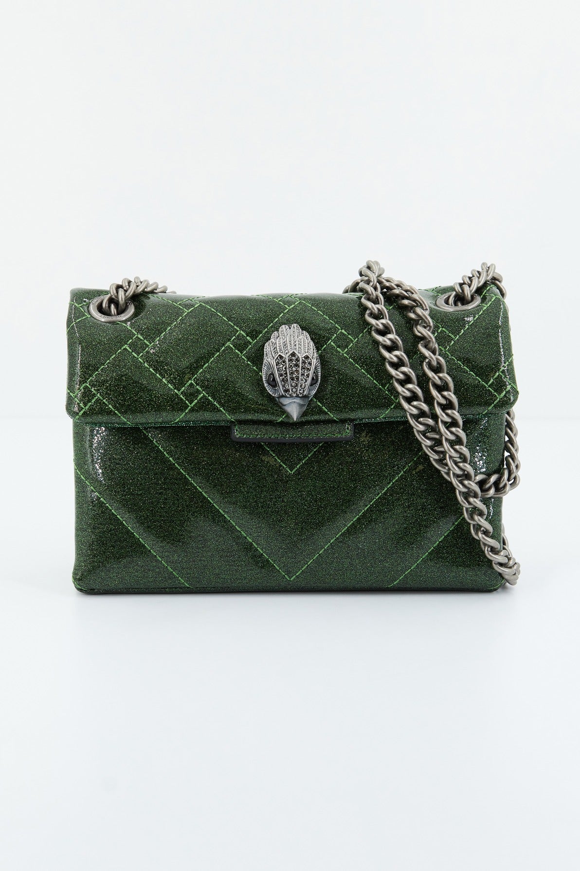 KURT GEIGER LONDON GLITTER MINI KENSIN en color VERDE (1)