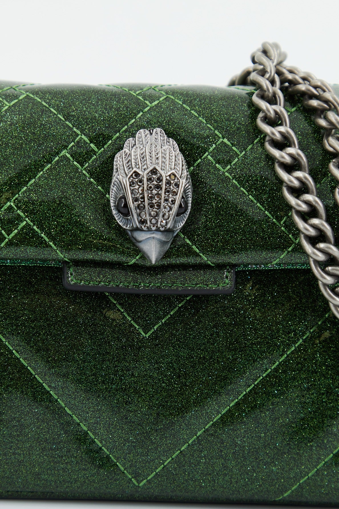 KURT GEIGER LONDON GLITTER MINI KENSIN en color VERDE (4)