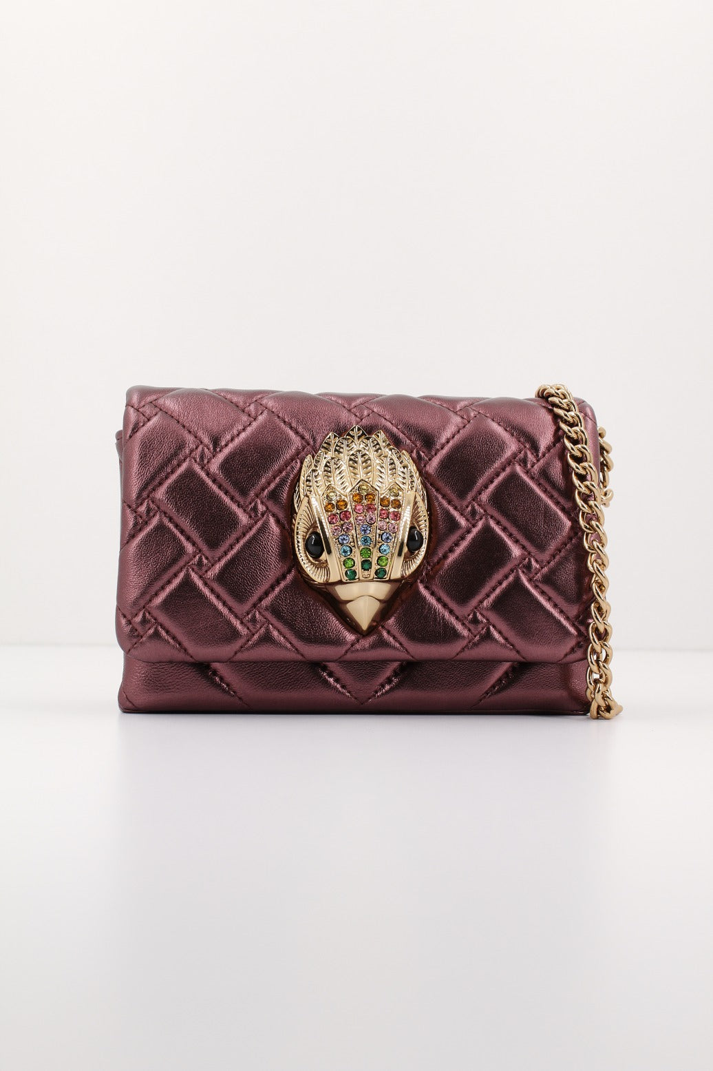 KURT GEIGER LONDON LEATHER MINI KENSINGTON en color BURDEOS (1)