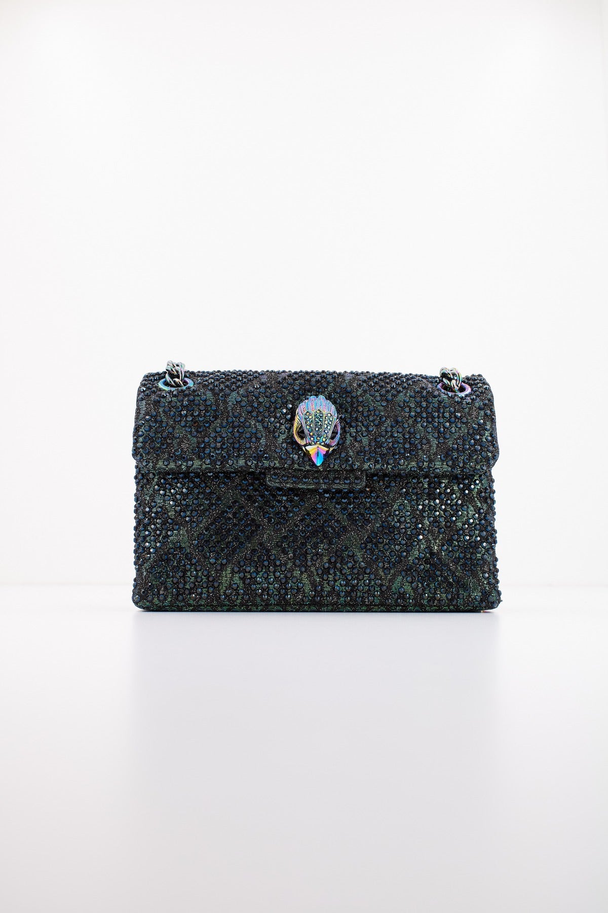 KURT GEIGER LONDON FABRIC MINI KENSINGTON en color VERDE (1)