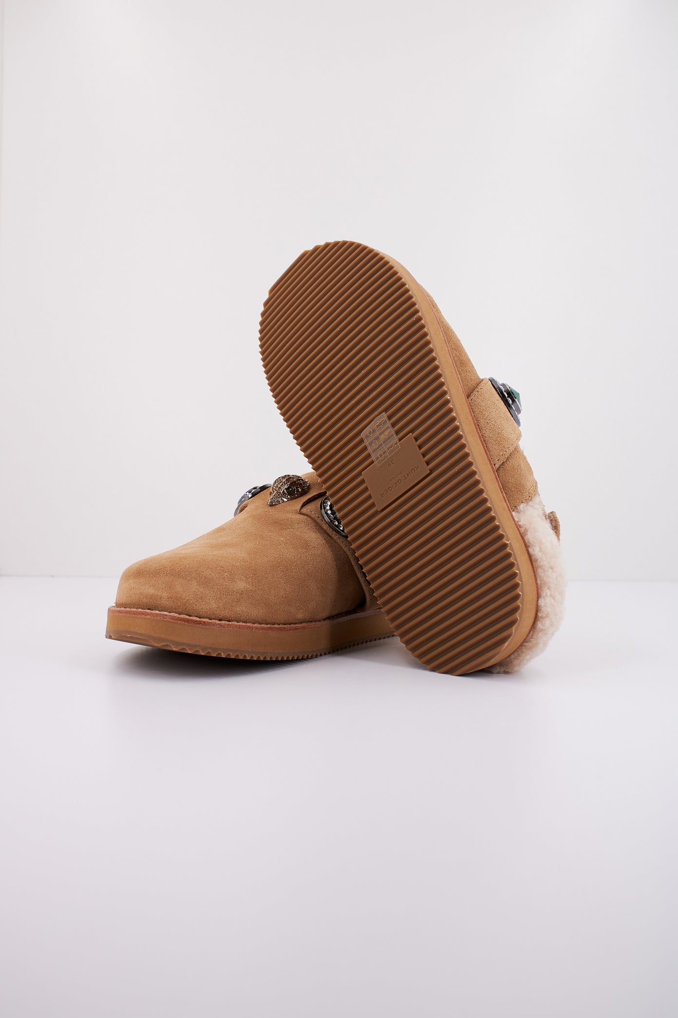 KURT GEIGER LONDON OCTAVIA CASUAL SLING MULE en color MARRON CLARO (5)