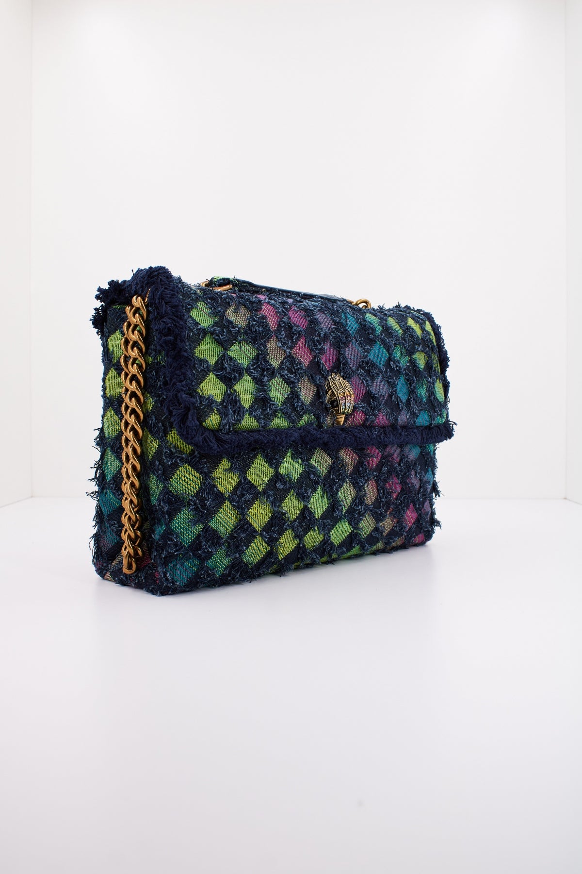 KURT GEIGER LONDON DENIM LG KENSINGTIN BAG en color AZUL (2)