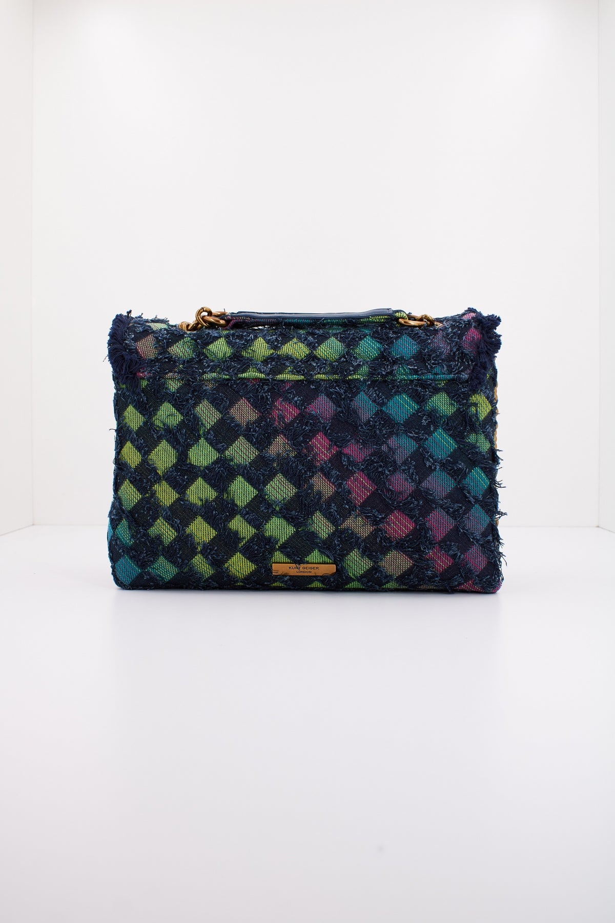 KURT GEIGER LONDON DENIM LG KENSINGTIN BAG en color AZUL (3)