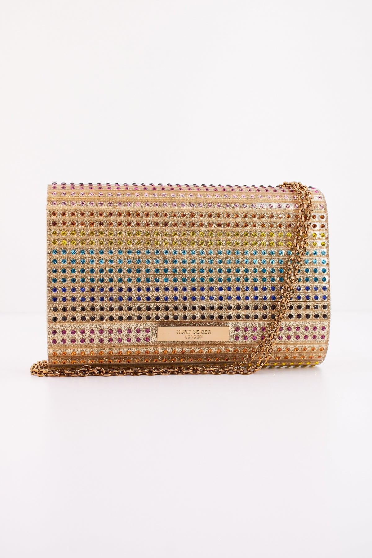 KURT GEIGER LONDON PARTY EAGLE CLUTH en color ORO (3)