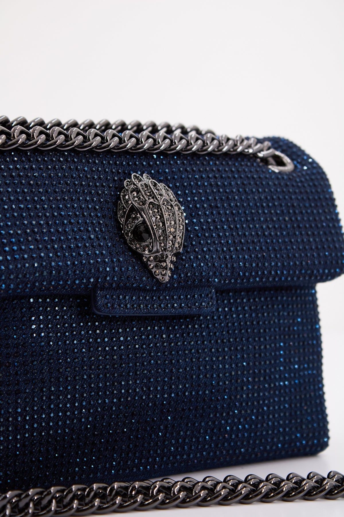 KURT GEIGER LONDON FABRIC MINI KENSINGTON en color AZUL (4)