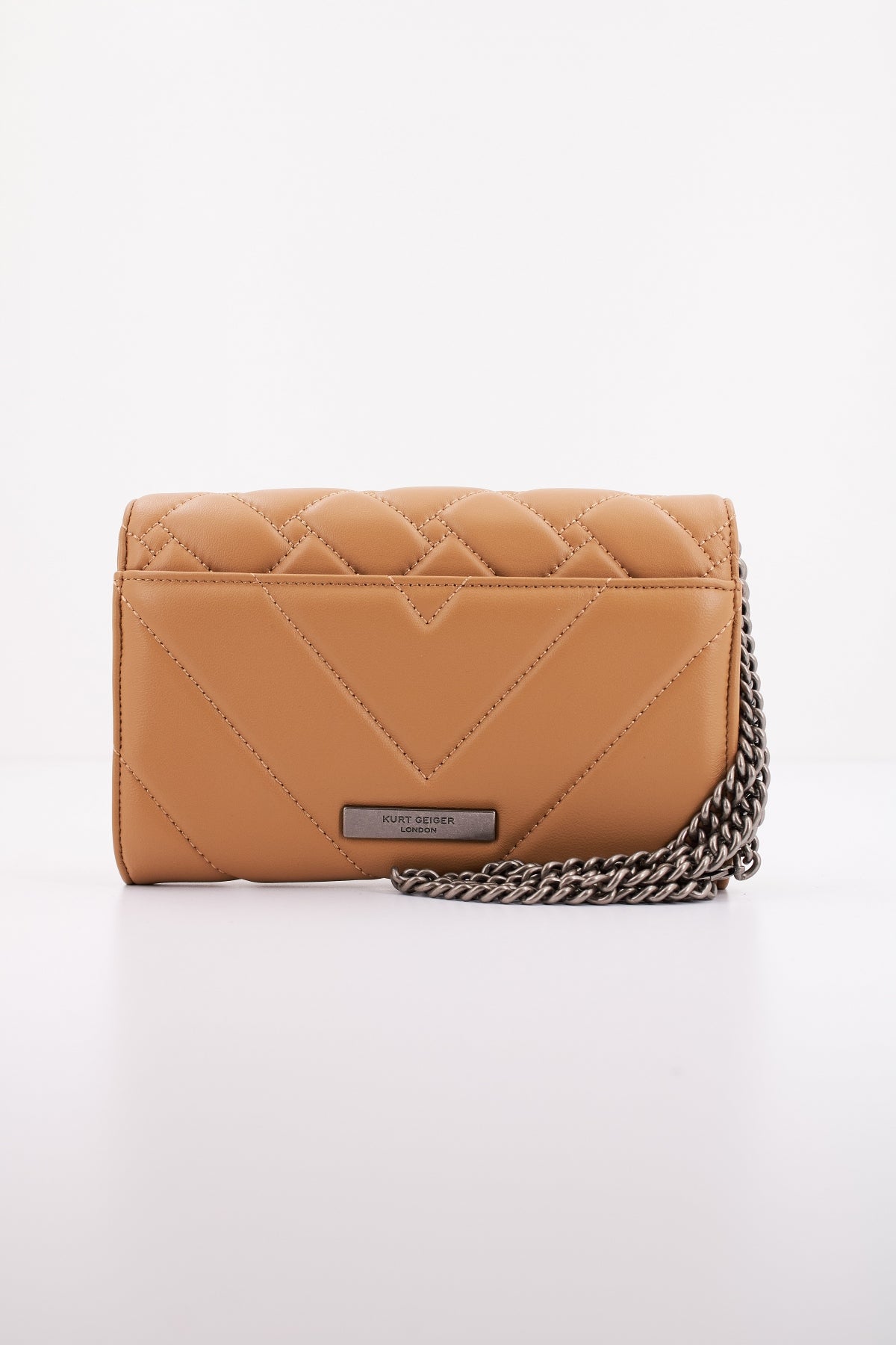 KURT GEIGER LONDON KENSINGTIN CHAIN WALLET en color MARRON CLARO (3)