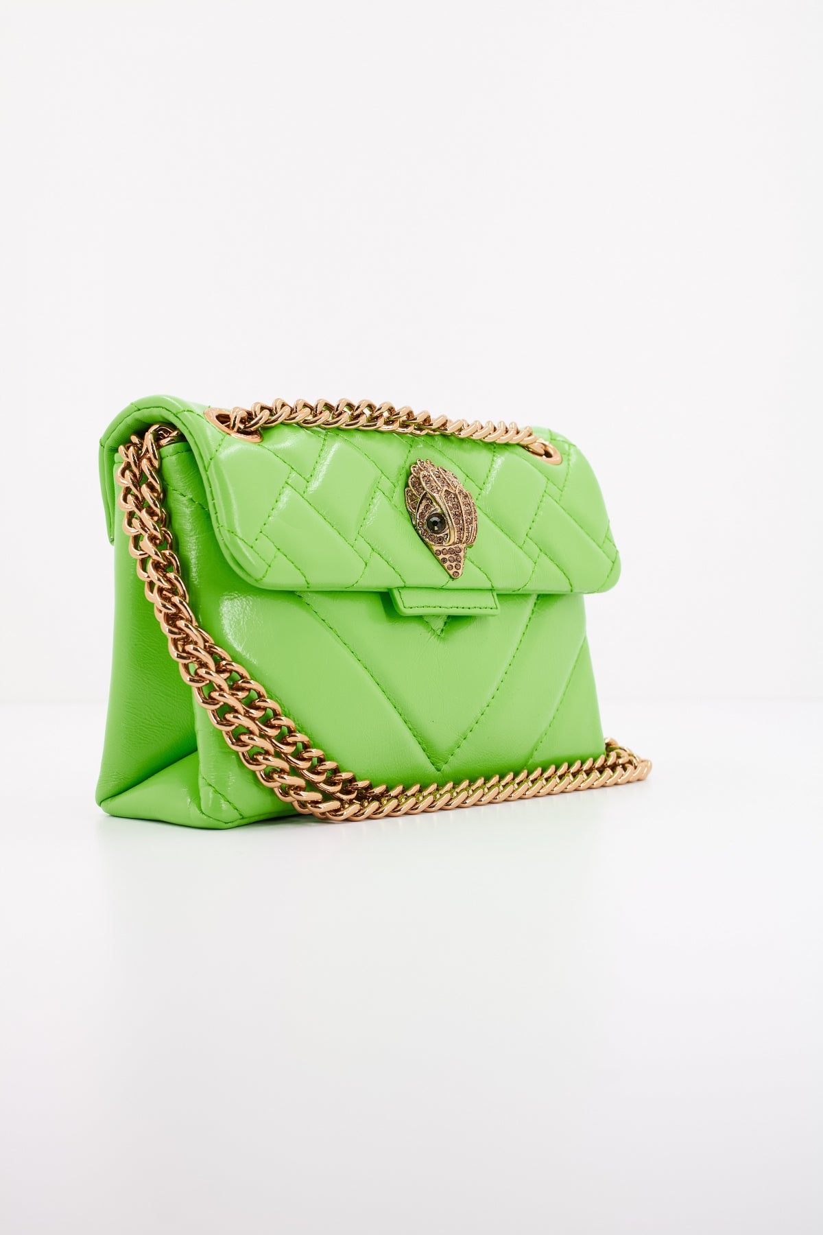 KURT GEIGER LONDON LEATHER MINI KENSINGTON en color VERDE (2)