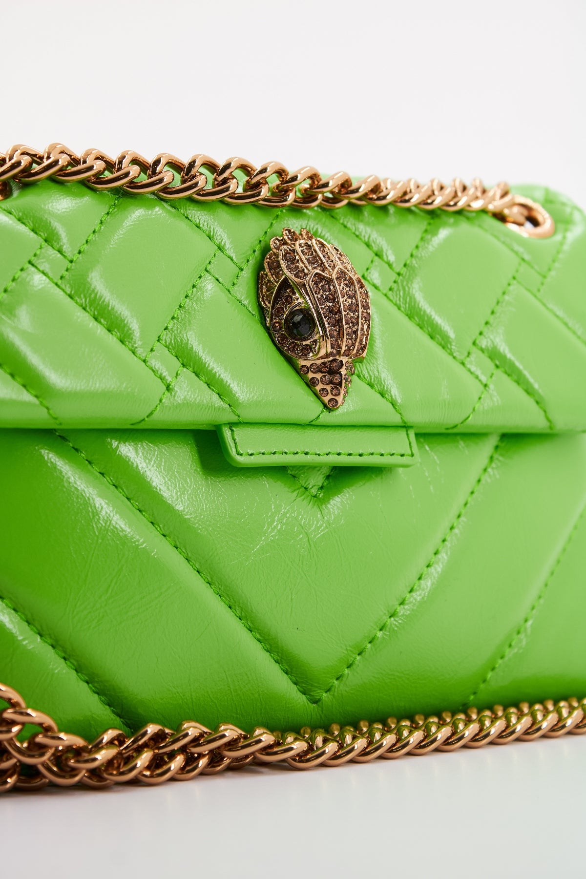 KURT GEIGER LONDON LEATHER MINI KENSINGTON en color VERDE (4)