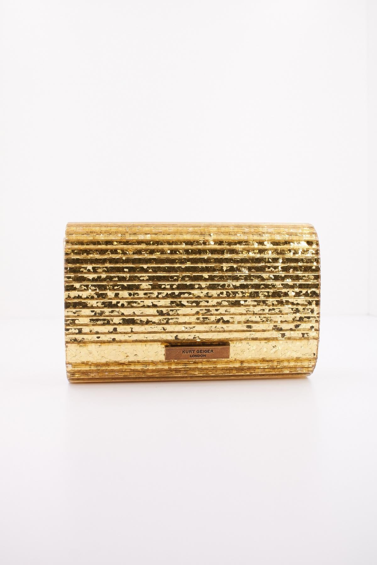 KURT GEIGER LONDON PARTU EAGLE CLUTH en color ORO (3)
