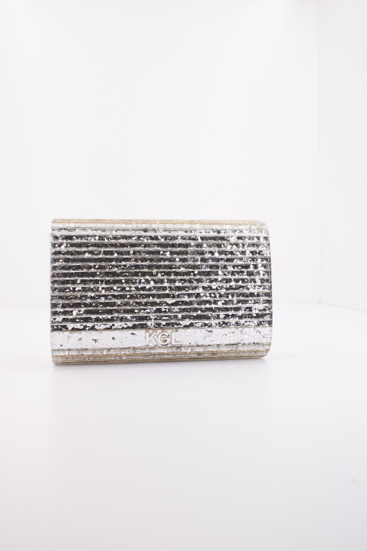 KURT GEIGER LONDON PARTU EAGLE CLUTH en color PLATA (3)