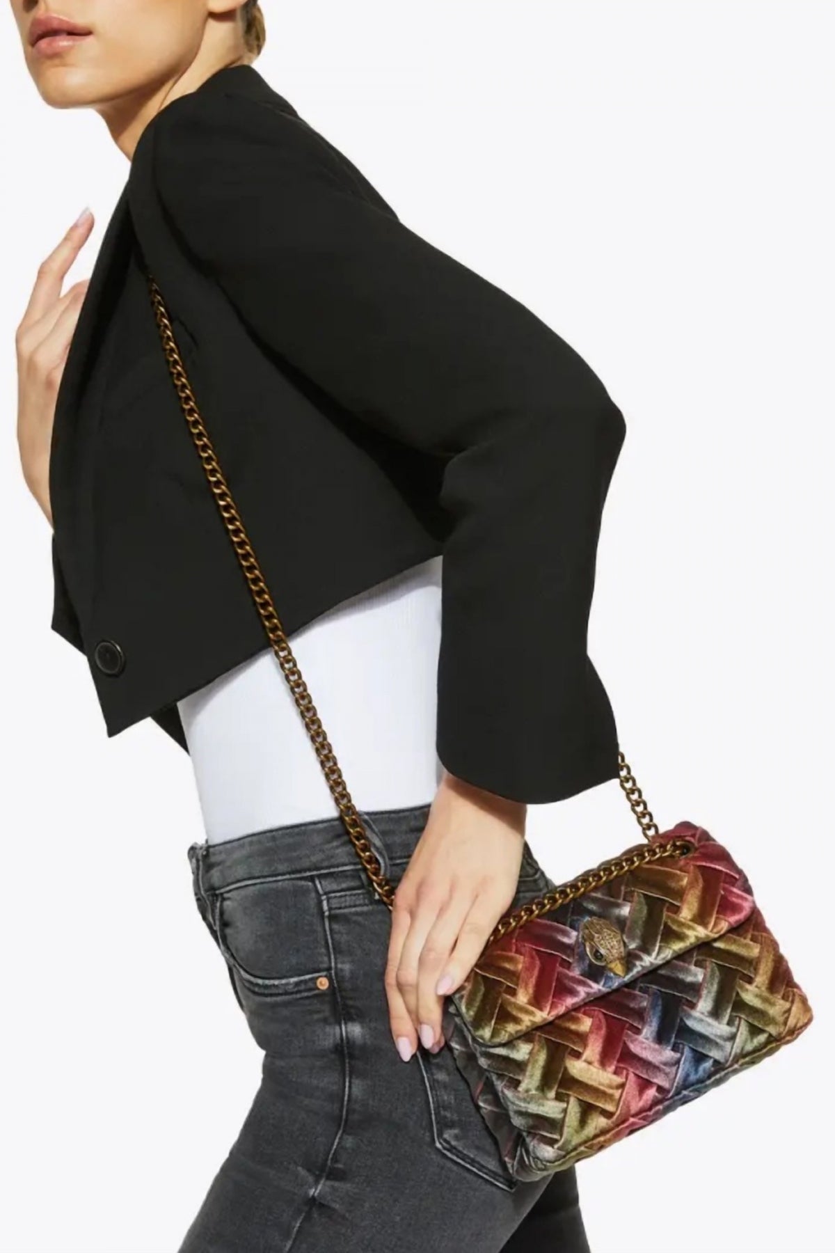 KURT GEIGER LONDON VELVET MINI KENSINGTON en color MULTICOLOR (5)