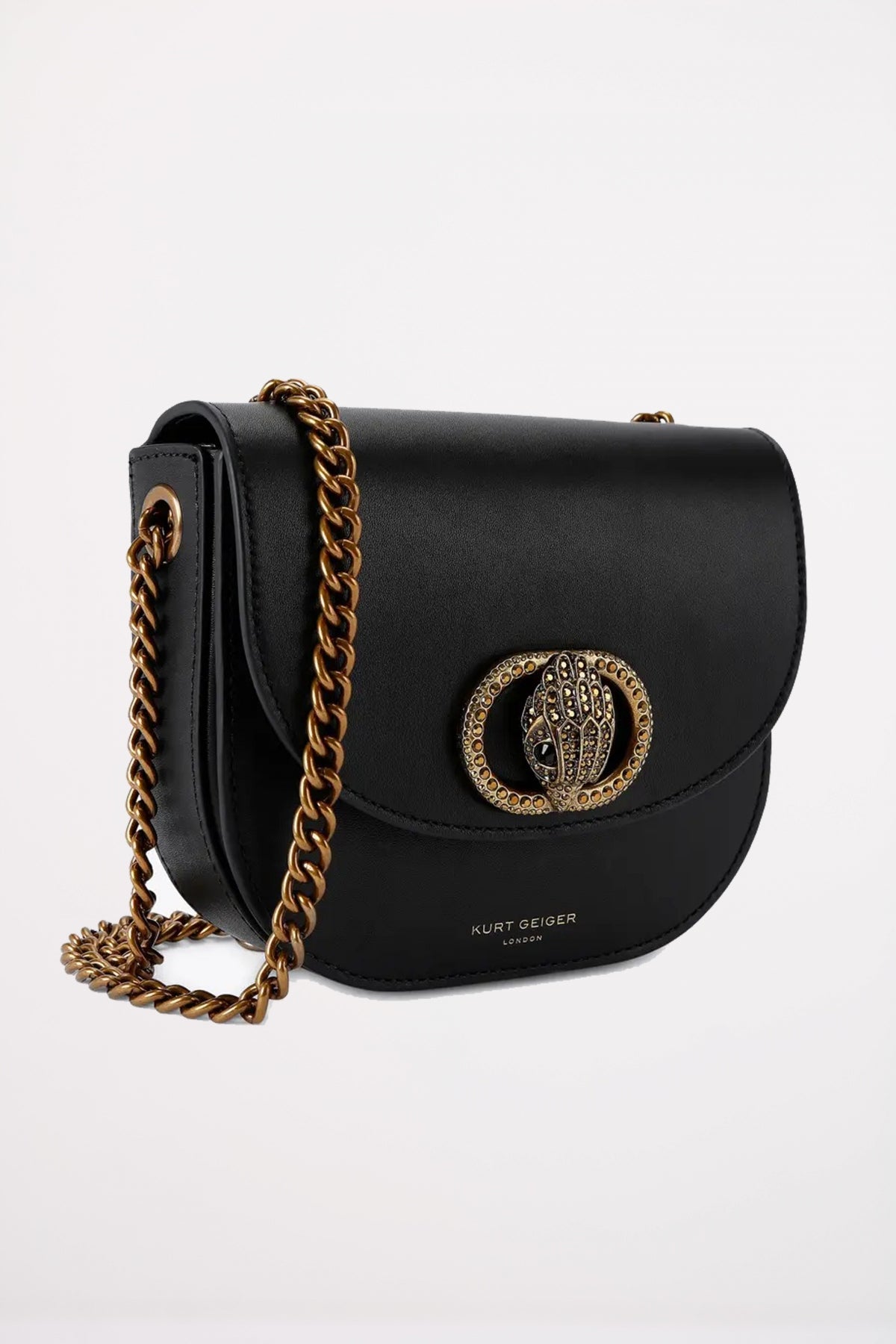 KURT GEIGER LONDON CHELSEA SADDLE BAG en color NEGRO (2)