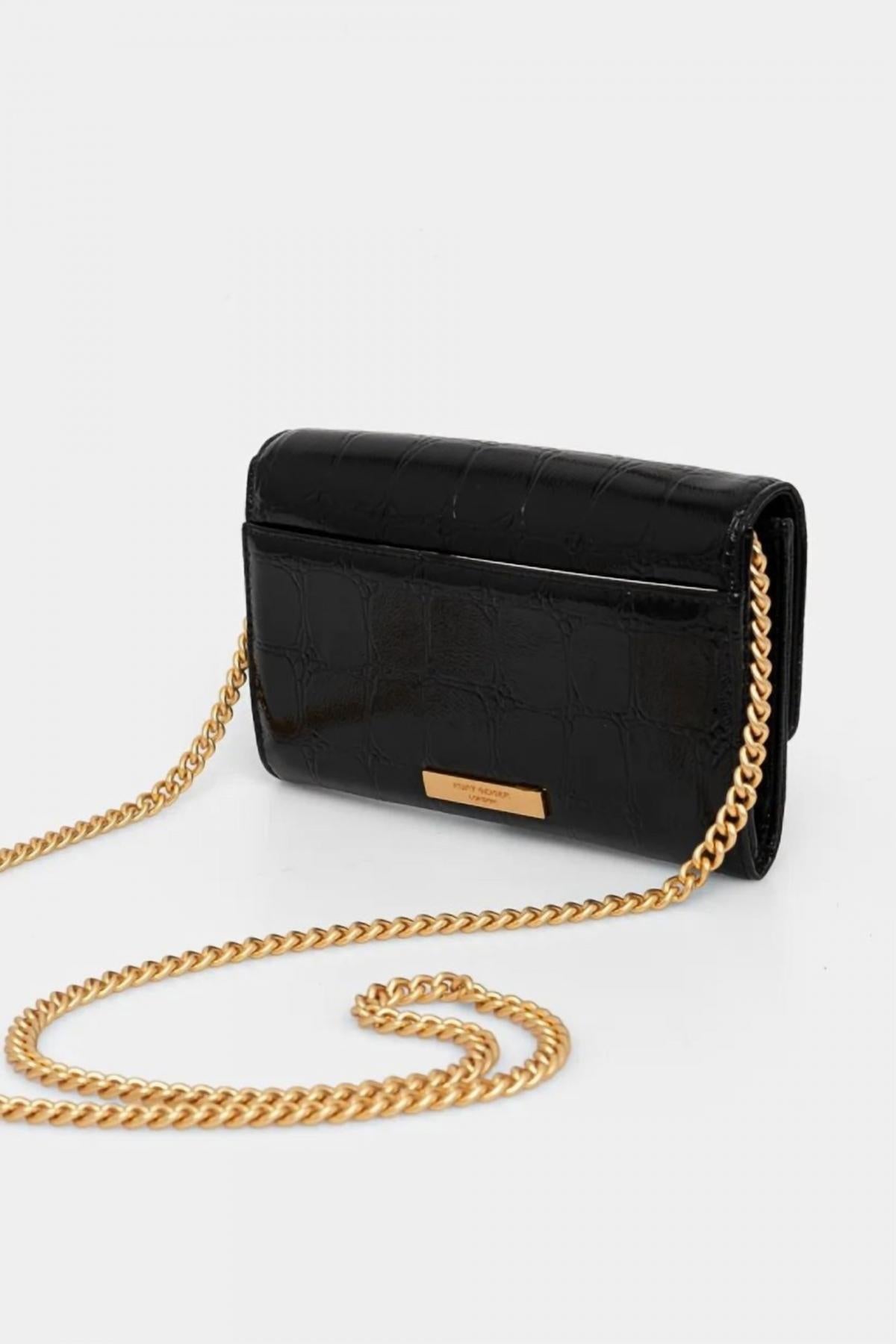 KURT GEIGER LONDON KENSINGTON CHAIN WALLET en color NEGRO (3)
