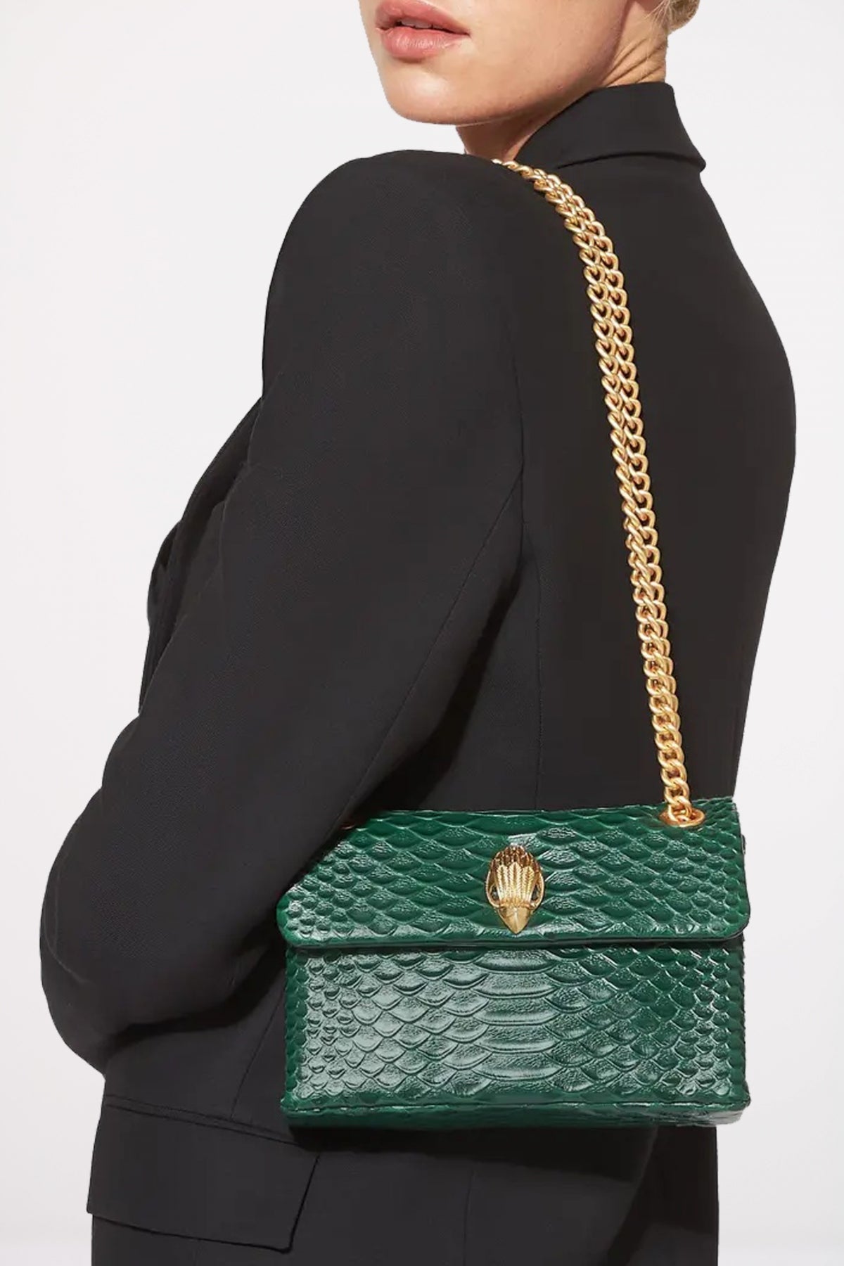 KURT GEIGER LONDON LEATHER MINI KENSINGTON en color VERDE (4)