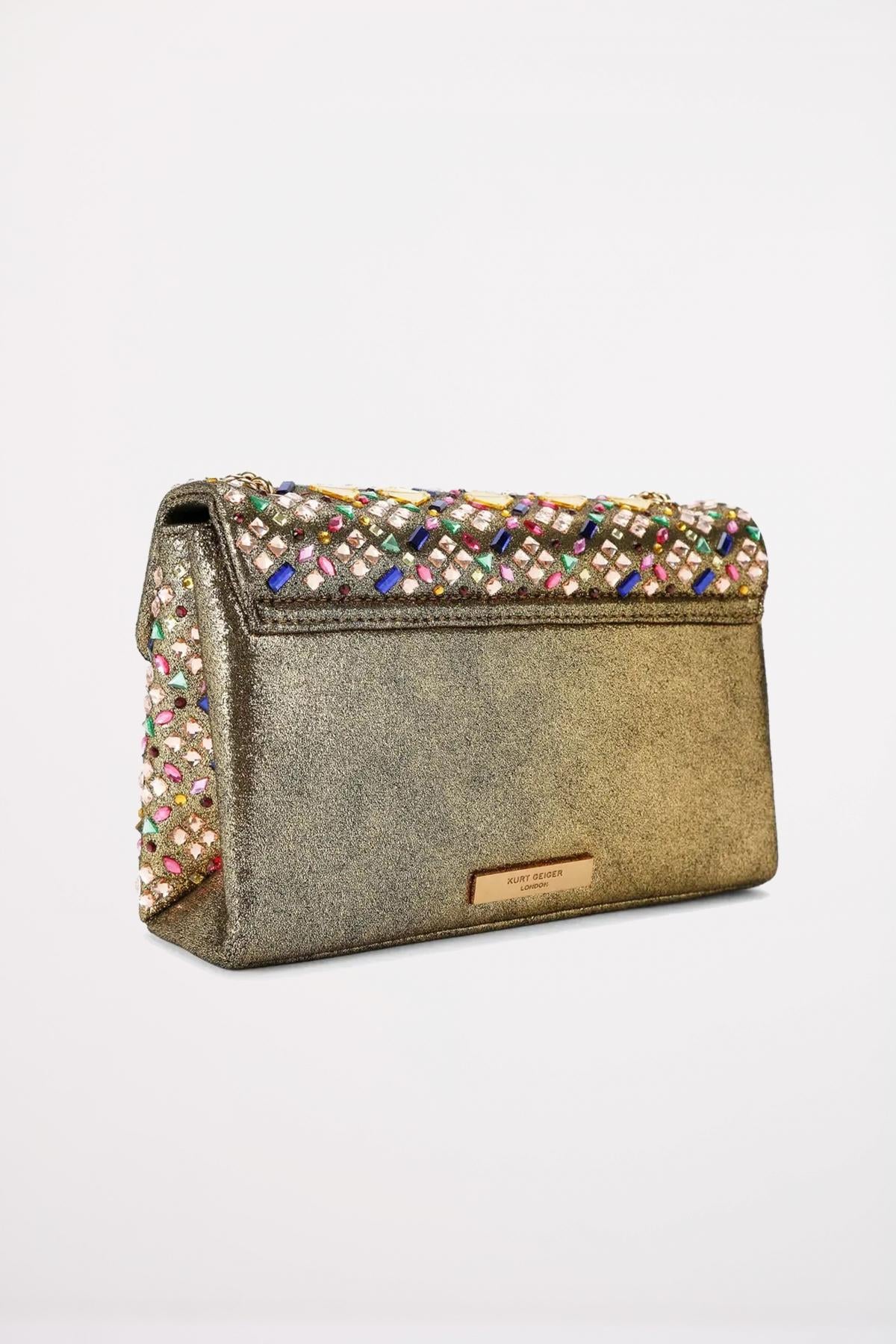 KURT GEIGER LONDON MD KENSINGTON BAG en color ORO (3)