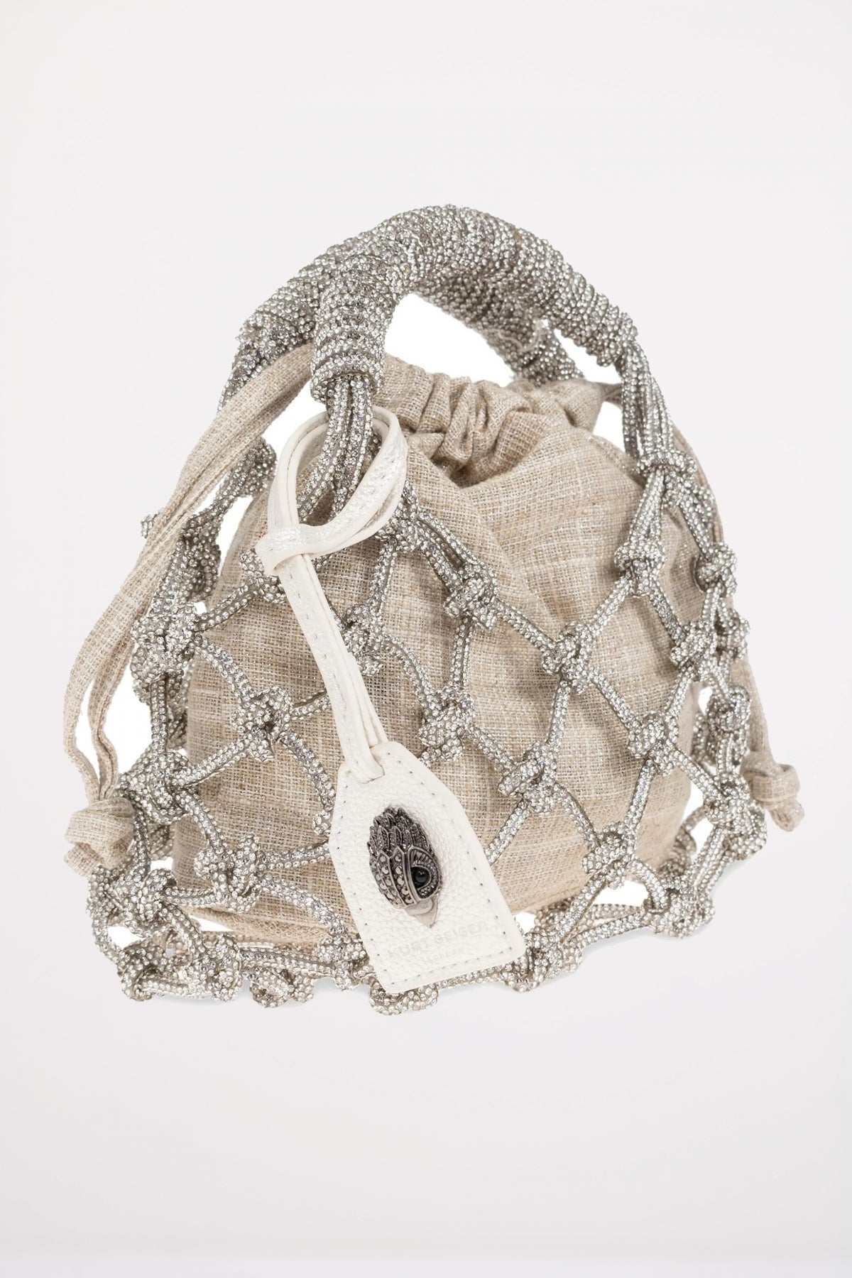 KURT GEIGER LONDON SM MACRAME CRYSTAL BAG en color BEIS (3)