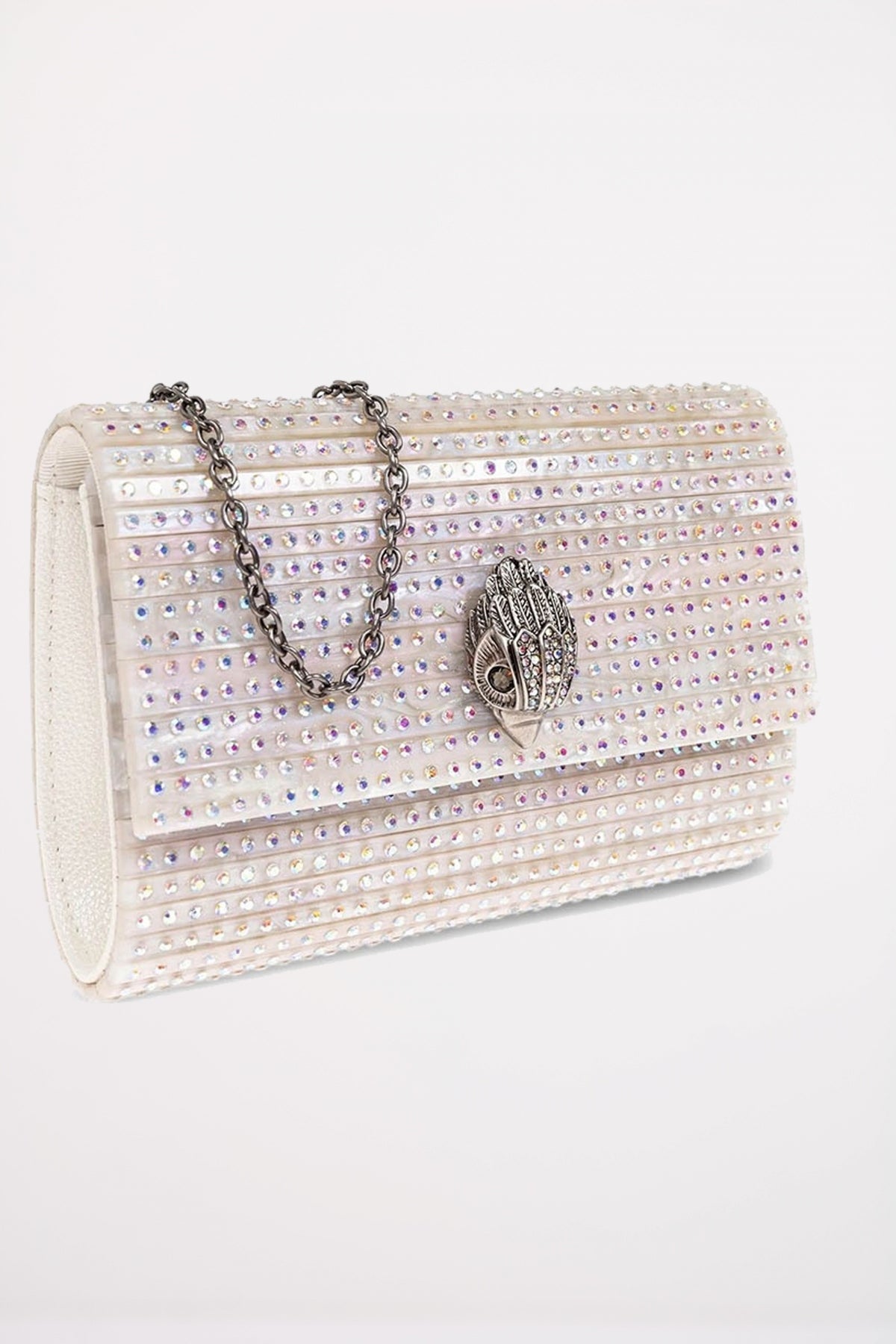 KURT GEIGER LONDON PARTY EAGLE CLUTCH CR en color BLANCO (2)