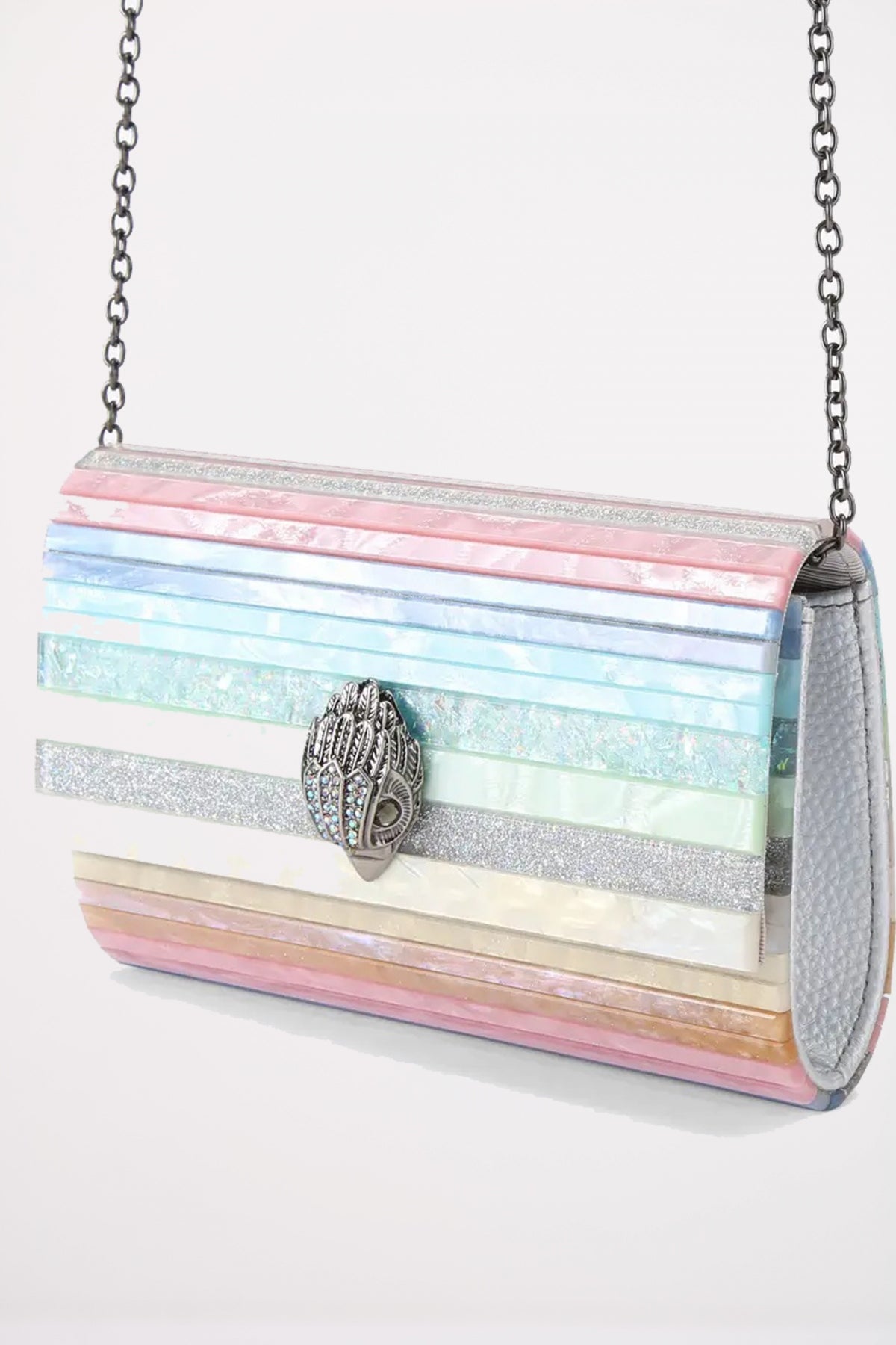 KURT GEIGER LONDON PARTY EAGLE CLUTCH en color AZUL (2)