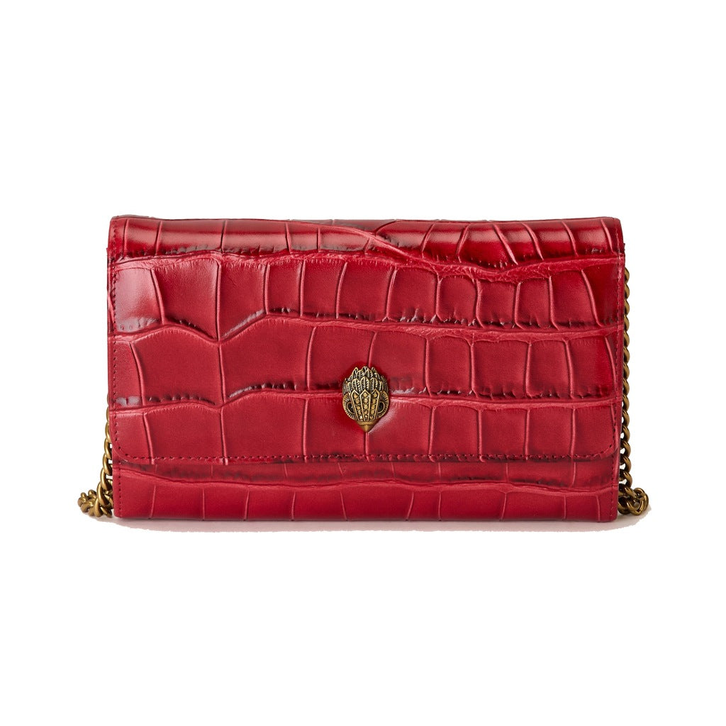 KURT GEIGER LONDON KENSINGTON CHAIN WALLET en color ROJO (4)