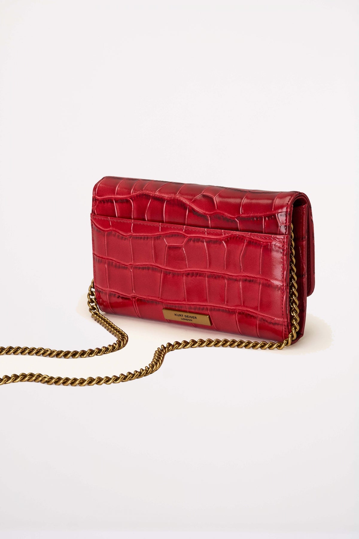 KURT GEIGER LONDON KENSINGTON CHAIN WALLET en color ROJO (2)