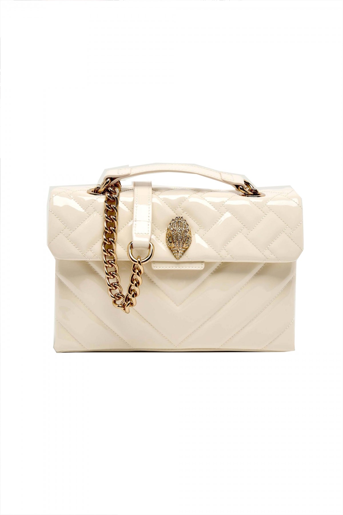KURT GEIGER LONDON LEATHER KENSINGTON BAG en color NUDE (2)