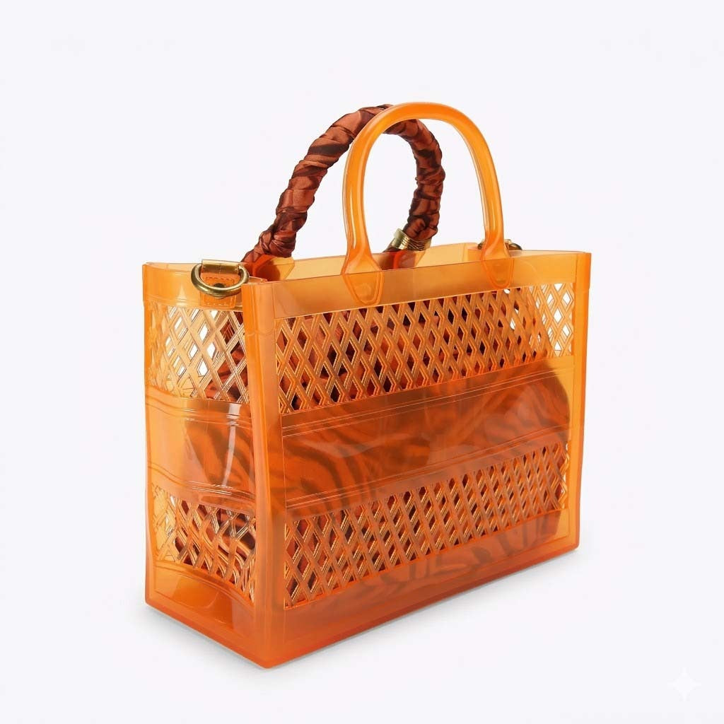 KURT GEIGER LONDON JELLY SM TOTE BAG en color NARANJA (5)