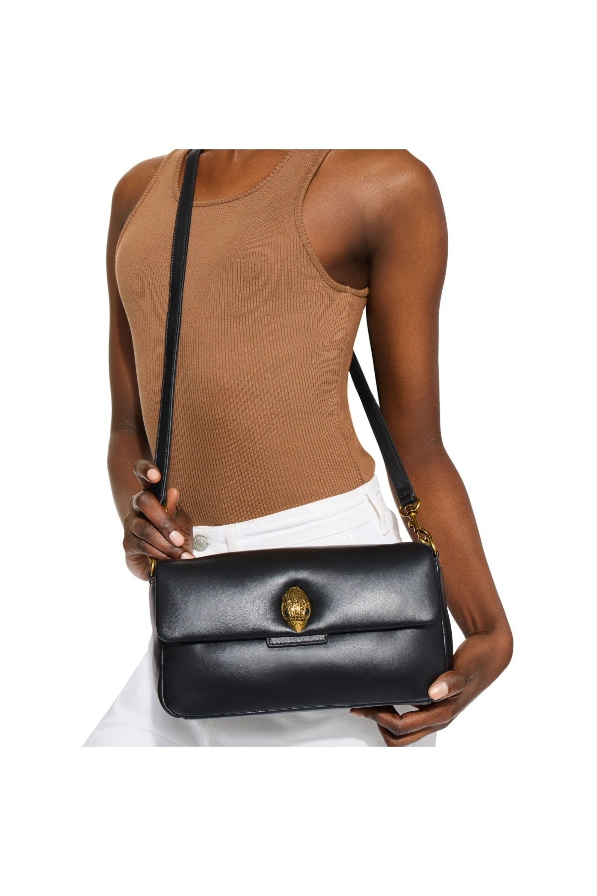 KURT GEIGER LONDON K LEATHER OXFORD BAG en color NEGRO (5)