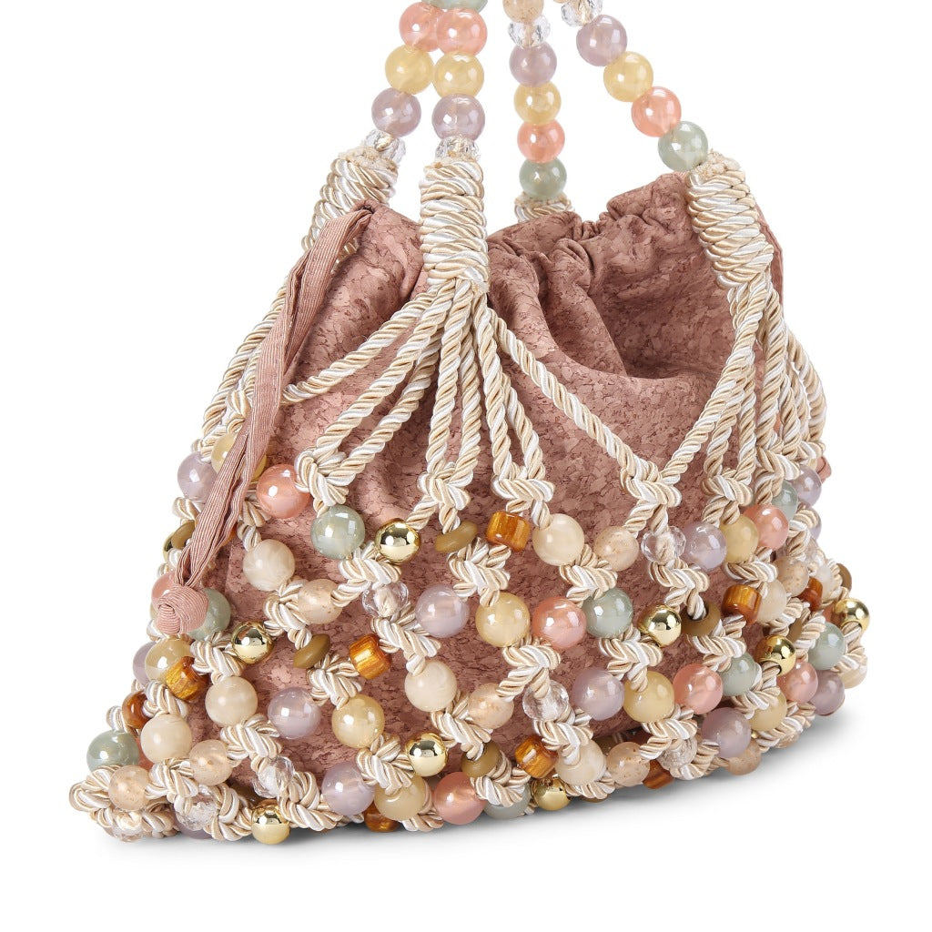 KURT GEIGER LONDON K MACRAME ROPE BAG en color BEIS (4)