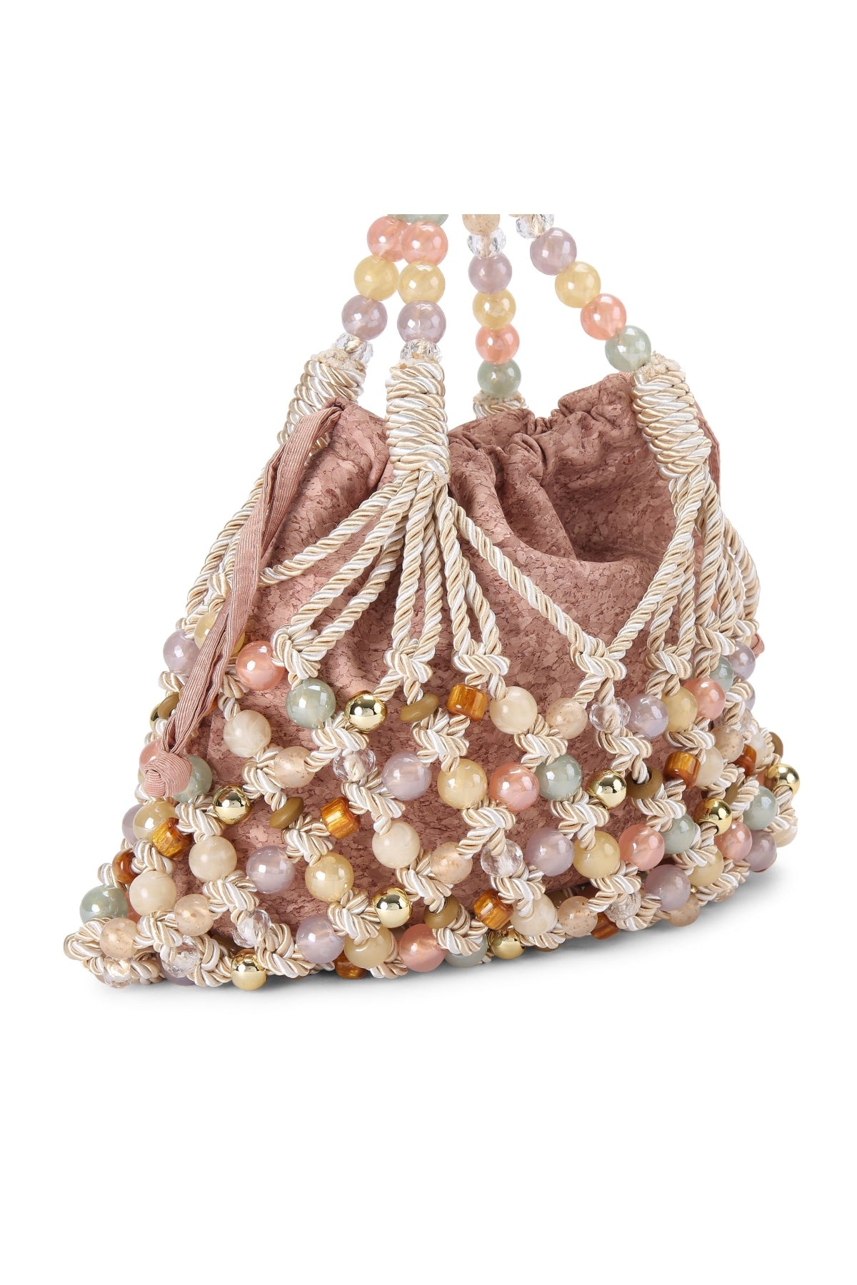 KURT GEIGER LONDON K MACRAME ROPE BAG en color BEIS (2)