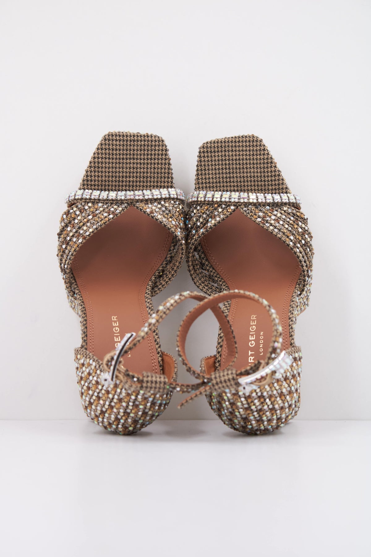 KURT GEIGER LONDON K CRYSTAL STRAP PLATFORM en color BRONCE (3)