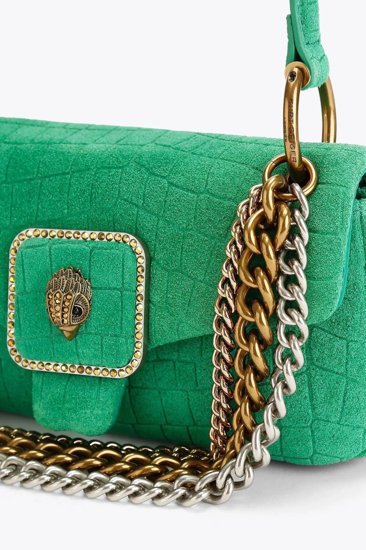 KURT GEIGER LONDON MINI PIMLICO BAG CHAIN en color VERDE (6)