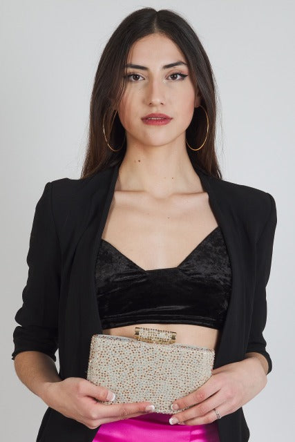 MENBUR M BOLSO FIESTA CLUTCH GLITTERS en color ORO (5)