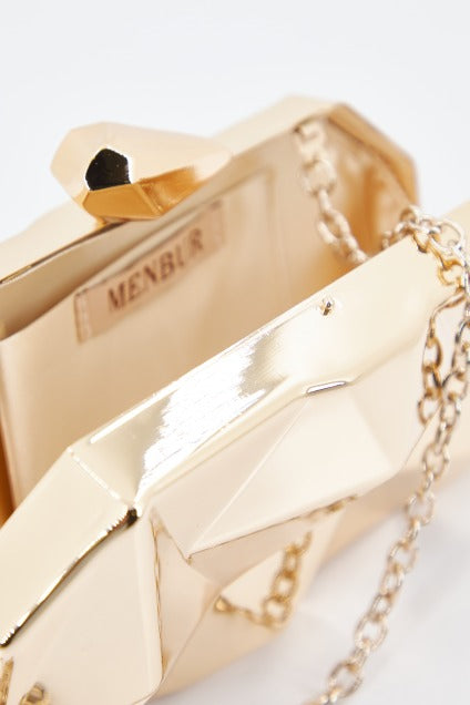 MENBUR M BOLSO CLUTCH METALIZADO en color ORO (3)