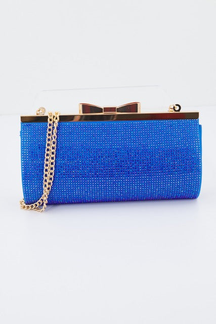 MENBUR M BOLSO CARTERA DETALLE STRASS en color AZUL (1)
