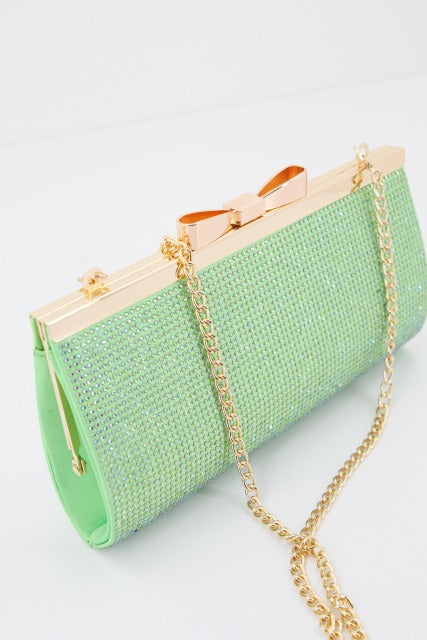 MENBUR M BOLSO CARTERA DETALLE STRASS en color VERDE (3)