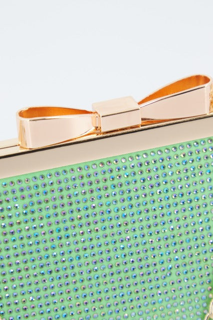 MENBUR M BOLSO CARTERA DETALLE STRASS en color VERDE (4)