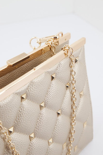 MENBUR M BOLSO ACOLCHADO DETALLE TACH en color ORO (3)
