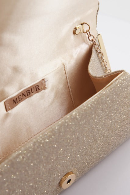 MENBUR M BOLSO CARTERA FIESTA GLITTER en color ORO (3)
