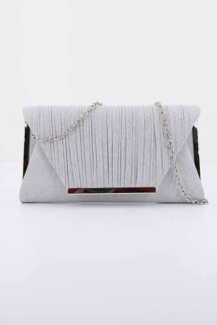 MENBUR M BOLSO CARTERA FIESTA GLITTER en color PLATA (1)