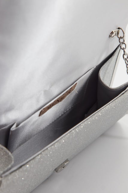 MENBUR M BOLSO CARTERA FIESTA GLITTER en color PLATA (4)