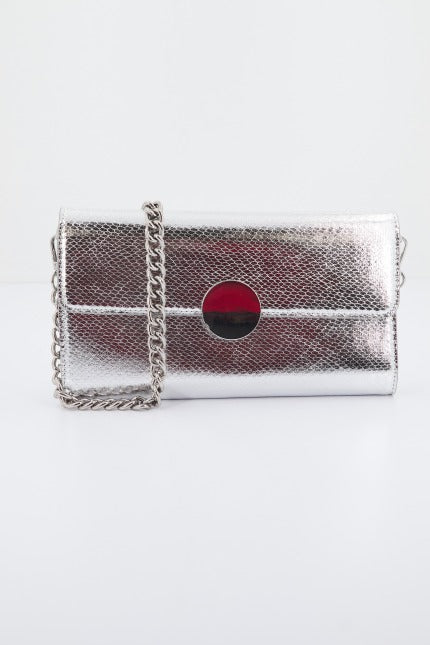 MENBUR M BOLSO CARTERA METALIZADO ANI en color PLATA (1)