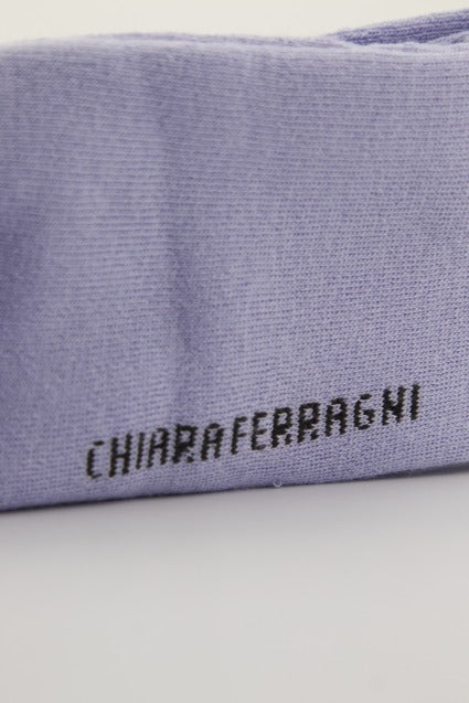 CHIARA FERRAGNI MAXI LOGOMANIA LUREX SOCKS en color VIOLETA (4)